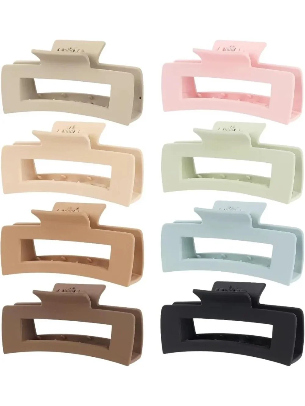 8 Large Non-Slip Hair Claw Clips - 4.1 Inch Matte Claws for Women’s Hair